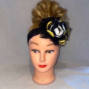Black,White and Yellow hairbow